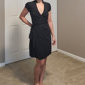 Dark Navy Blue Work Pinstripe Dress